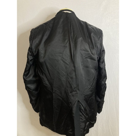 Hunt Valley Mens Sport Coat Blazer Suit Jacket 46R 50" Black Camel Hair Wool USA - Picture 9 of 13